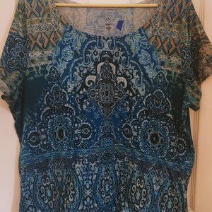 Cap sleeve embellished knit top